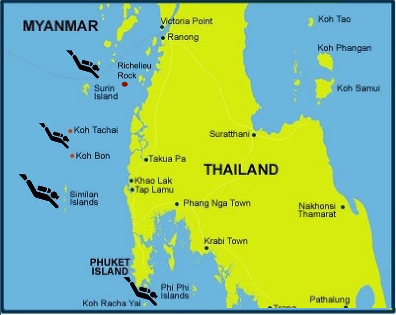 points de départ pour une croisière en Thaïlande